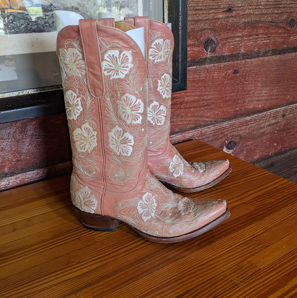 Old Gringo Floral Embroidered Western Boots Sz8